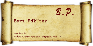 Bart Péter névjegykártya