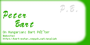 peter bart business card